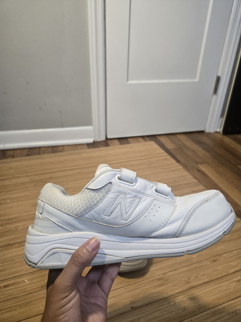 New Balance ' White Velcro Athletic Shoe